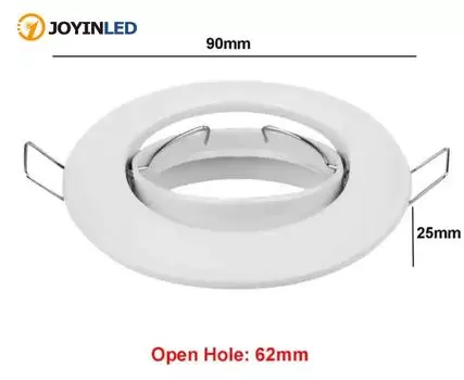 Светодиодный точечный светильник, черный/белый, светодиодные светильники, рамка, круглые держатели, регулируемые для MR16, GU10, встраиваемые 1 PCS