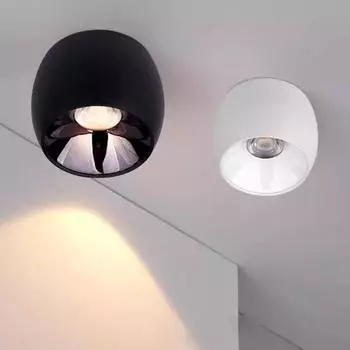 Светодиодный точечный светильник COB с регулируемой яркостью 7 Вт, 10 Вт, 15 Вт, для поверхностного монтажа, потолочный светильник, фоновое настенное освещение, AC85-265 В, светодиодный точечный светильник 7W&Warm white 3000K белый