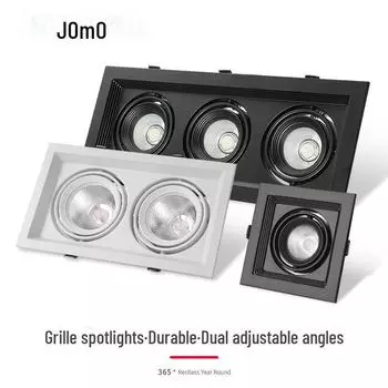 Светодиодный точечный светильник с решеткой - прямоугольный встраиваемый потолочный светильник с двумя/одной головкой для домашнего и коммерческого использования. White Light