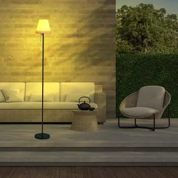 Светодиодный торшер RGBW, уличная солнечная лампа, красочный настольный светильник с пультом дистанционного управления, выключателем цепи белый/чёрный