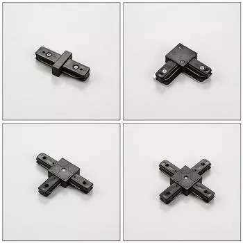 Светодиодный трековый светильник 0,5 м 1 м черный белый алюминиевый 2-проводной системный трековый светильник универсальный трек для прожектора black