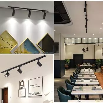 Светодиодный трековый светильник 220 В, светодиодный трековый светильник, набор точечных светильников, COB-прожектор, рельсовый 12/20/30/40 Вт для кухни магазина в помещении 12W Natural White