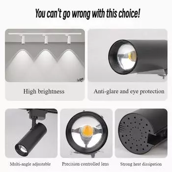 Светодиодный трековый светильник 3-цветный радужный прожектор Hill 110 В/220 В рельсовый атмосферный светильник для декора гостиной алюминиевый потолочный точечный светильник 12W Warm Light