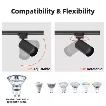 Светодиодный трековый светильник сменный GU10 лампа трековый светильник 110v 220v для магазина одежды кухни гостиной декор точечного освещения NO GU10 bulb