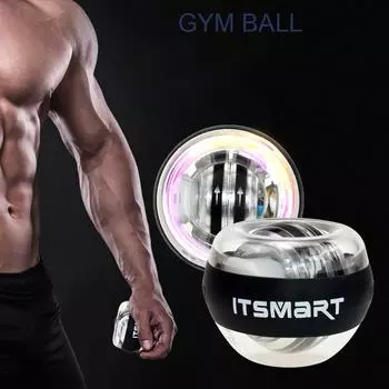 Светодиодный тренажер для запястий, гироскоп, гироскоп, тренажер для рук Power Ball, тренажер для рук Power Ball, тренажерный зал WGILIL1708a чёрный