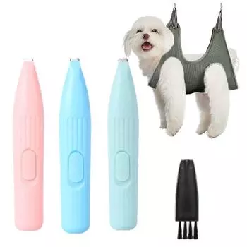 Светодиодный триммер для кошачьих лапок, малошумная бритва для шерсти домашних животных, портативные машинки для стрижки собак для ухода за лицом зелёный