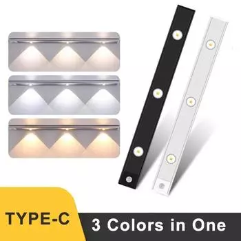 Светодиодный ультратонкий ночник с датчиком движения, беспроводной USB-светильник под шкафом для кухни, спальни, гардероба, лестницы, внутреннего освещения