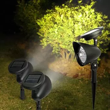 Светодиодный уличный пейзажный водонепроницаемый светильник для газона, декоративные светильники, 4 светодиода, садовый светильник на солнечной энергии, прожектор белый