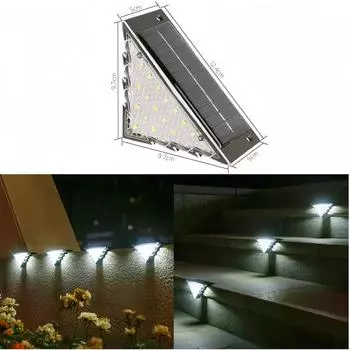 Светодиодный уличный солнечный светильник, ступенька, сверхяркий, водонепроницаемый IP65, свет для лестницы, декоративное освещение для сада, двора белый