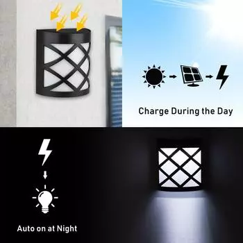 Светодиодный уличный солнечный светильник, водонепроницаемый, для забора, патио, двора, сада, ограждения, рождественские украшения 2024 года теплый белый