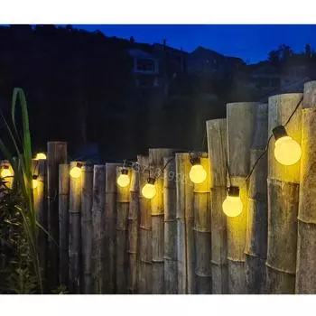 Светодиодный уличный водонепроницаемый рождественский гирляндный светильникG50Ретро лампочка, цепь освещения двора, свадебного магазина, рождественские украшения для дома Warm White5M20Lamp220vPlu