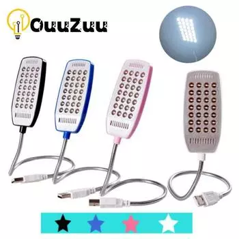 Светодиодный USB-книжный светильник, 4 цвета, лампа для чтения, настольная лампа, ультраяркая гибкая 28 светодиодов для Power Bank, ноутбука, ПК, освещение чёрный