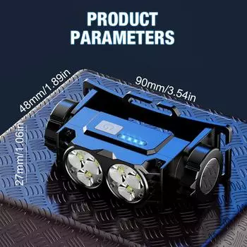 Светодиодный USB-перезаряжаемый налобный фонарь с высокой яркостью, яркий налобный фонарь с 6 светодиодами USB-фарами IPX4, водонепроницаемый налобный фонарь для кемпинга black