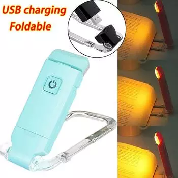 Светодиодный USB перезаряжаемый светильник для книг, светильник для чтения, защита глаз, ночник, портативный настольный светильник с зажимом, светильник для чтения, ночник black зелёный