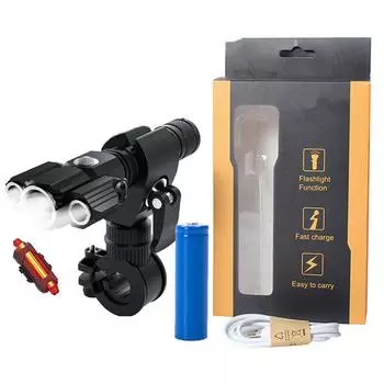 Светодиодный велосипедный фонарь с USB-зарядкой, Передний велосипедный фонарь, Комплект велосипедных фонарей