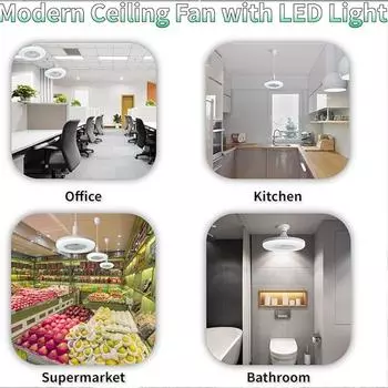Светодиодный вентилятор с трехскоростным режимом 2-в-1, светодиодная лампа с шариком E27, винтовой вентилятор, пульт дистанционного управления, настенное управление, светильник для спальни, потолочный вентилятор 21-30W
