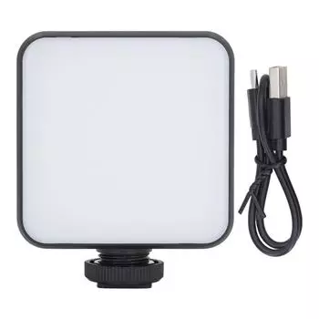 Светодиодный видеосвет 2500-9000K карманный накамерный светильник портативное освещение для фотосъемки с 3 холодными башмаками