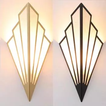 Светодиодный винтажный веерообразный настенный светильник 6000K железный настенный светильник в стиле ар-деко льняной настенный светильник в стиле минимализма для гостиной спальни