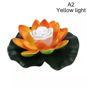 Светодиодный водонепроницаемый плавающий лотосный светильник на батарейках, искусственный цветок лилии, ночник для пруда, бассейна, сада, аквариума, декор для воды A2