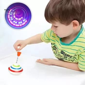 Светодиодный вращающийся волчок с музыкой, работающий от батареек, обучающий детский ручной вращающийся волчок с мигающим гироскопом, игрушка для малышей, мальчиков и девочек, подарок на вечеринку разноцветный