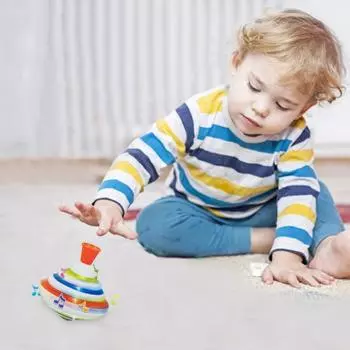 Светодиодный вращающийся волчок с музыкой, работающий от батареек, обучающий детский ручной вращающийся волчок с мигающим гироскопом, игрушка для малышей, мальчиков и девочек, подарок на вечеринку разноцветный