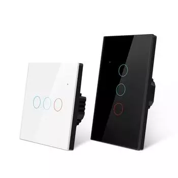 Светодиодный выключатель освещения ЕС, США, светодиодная панель из хрустального стекла, настенный светильник, переключатель 1/2/3 Gang AC100V-250V, сенсорные выключатели, прерыватель, нейтральный провод не требуется