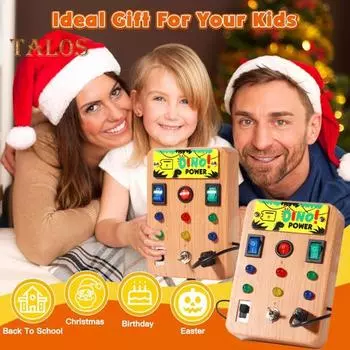Светодиодный выключатель света, игровая доска, выключатель света для малышей, пульт управления, игрушка, портативная, для путешествий, для развития мелкой моторики, для детей, для обучения, для занятий, для игр S