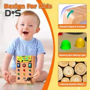 Светодиодный выключатель света, игровая доска, выключатель света для малышей, пульт управления, игрушка, портативная, для путешествий, для развития мелкой моторики, для детей, для обучения, для занятий, для игр S