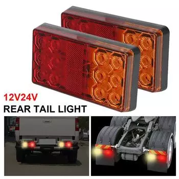 Светодиодный задний фонарь для автомобиля, грузовика, 1 пара, задний стоп-сигнал, задний фонарь для прицепа, каравана A