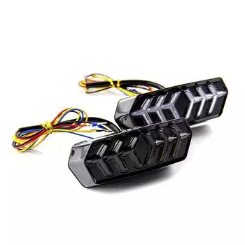 Светодиодный задний фонарь для мотоцикла, сигнальная лампа стоп-сигнала, замена в форме рыбьей кости для HONDA оранжевый