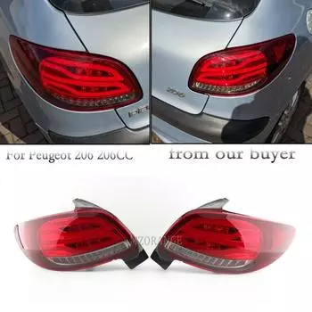 Светодиодный задний фонарь для Peugeot 206 206CC 2004 2005 2006 2007 2008 Задний указатель поворота Задний тормоз Стоп-сигнал Противотуманная фара Красный