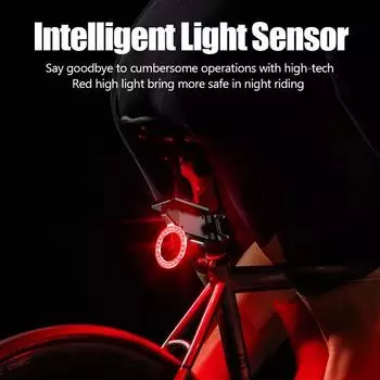 Светодиодный задний фонарь для велосипеда MTB Smart Sensing, фонарики, предупреждающий световой сигнал безопасности, перезаряжаемый фонарик с 3 режимами езды