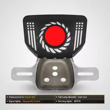 Светодиодный задний фонарь со сканирующей динамической анимацией, дыхательные ДХО, лицензия на стробоскопический стоп-сигнал для мотоцикла Type 1 ABS Bracket белый