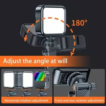 Светодиодный заполняющий свет с несколькими световыми эффектами, высокая цветопередача, супер яркий, перезаряжаемый, компактный, портативный, для фотосъемки и селфи E