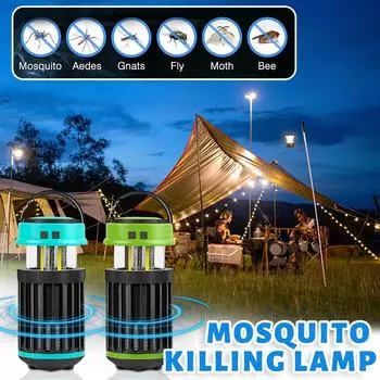 Светодиодный зарядный светильник для палатки для кемпинга, телескопическое освещение для кемпинга, сильный свет на открытом воздухе, для работы и дома, репелленты от комаров, лампа от комаров One Size синий