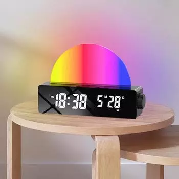 Светодиодный зеркальный будильник, цифровые настольные часы, дисплей с повтором сигнала, ночник, настольные часы, декор для гостиной для детей, подарок чёрный