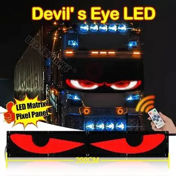 Светодиодный знак Devil s Eye Truck с дистанционным управлением, прокручивающаяся анимация, светодиодная матричная пиксельная панель, светодиодный дисплей для лобового стекла автомобиля и грузовика