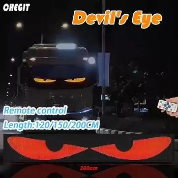 Светодиодный знак Devil s Eye Truck с дистанционным управлением, прокручивающаяся анимация, светодиодная матричная пиксельная панель, светодиодный дисплей для лобового стекла автомобиля и грузовика