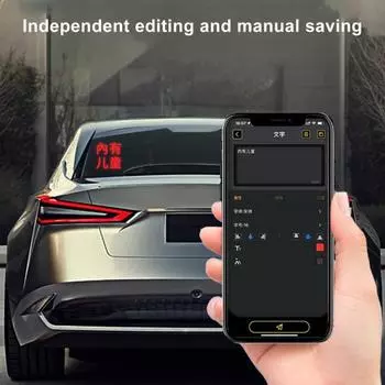 Светодиодный знак на заднее окно автомобиля, широко используемый смарт-Bluetooth-совместимый программируемый светодиодный знак «сделай сам», автомобильные аксессуары