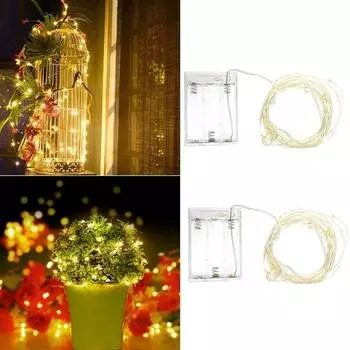 Светодиоды Мини светодиодные гирлянды из медной проволоки с батарейным питанием 2 meter 20 led