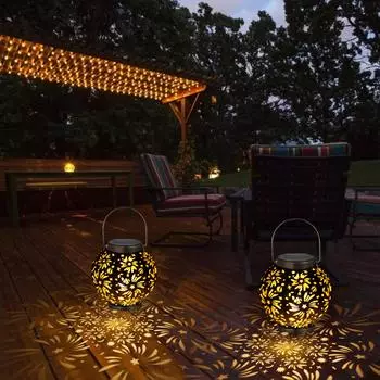 Светодиоды на солнечной энергии постоянного тока 2 В, фонарь, уличный подвесной светильник, IP65, водонепроницаемость, встроенный коричневый