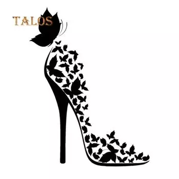 Светоотражающая Автомобильная боковая дверь, окно, бабочка, декор на высоком каблуке, наклейка, автомобильные аксессуары белый