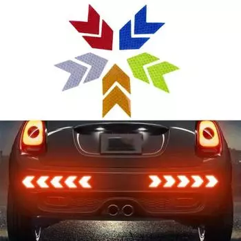 Светоотражающая клейкая лента со стрелками, 10 шт., наклейка, предупреждающая наклейка, светоотражающая лента для грузовика, мотоцикла, велосипеда, литье
