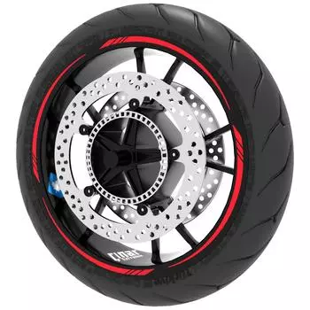 Светоотражающая красная ободная лента с полосками для колес Наклейка CinarExtreme