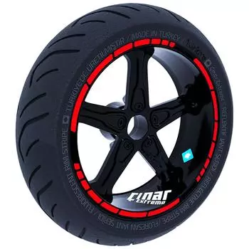 Светоотражающая красная ободная лента в стиле Moto GP в полоску для колес Наклейка CinarExtreme