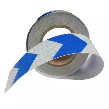 Светоотражающая лента со стрелкой, предупреждающая лента, наклейка для стайлинга автомобиля (Синий + белый)