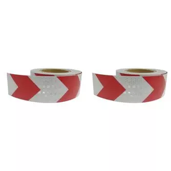 Светоотражающая лента со стрелкой, предупреждающая лента, наклейка для стайлинга автомобиля (Красный + белый)