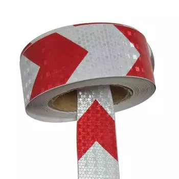 Светоотражающая лента со стрелкой, предупреждающая лента, наклейка для стайлинга автомобиля (Красный + белый)