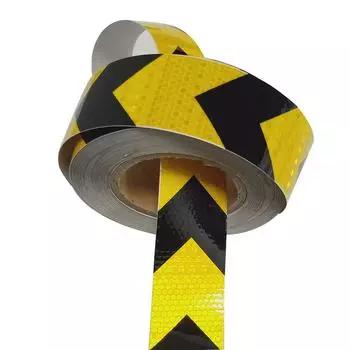 Светоотражающая лента со стрелкой, предупреждающая лента, наклейка для стайлинга автомобиля (Желтый+черный)
