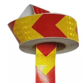 Светоотражающая лента со стрелкой, предупреждающая лента, наклейка для стайлинга автомобиля (Красный+Желтый)